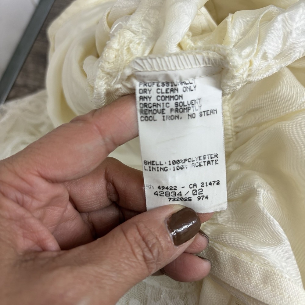 Jessica McClintock Vintage Size 6X Girl Lace Puff Sleeve Dress Cottagecore Ivory - Picture 8 of 8
